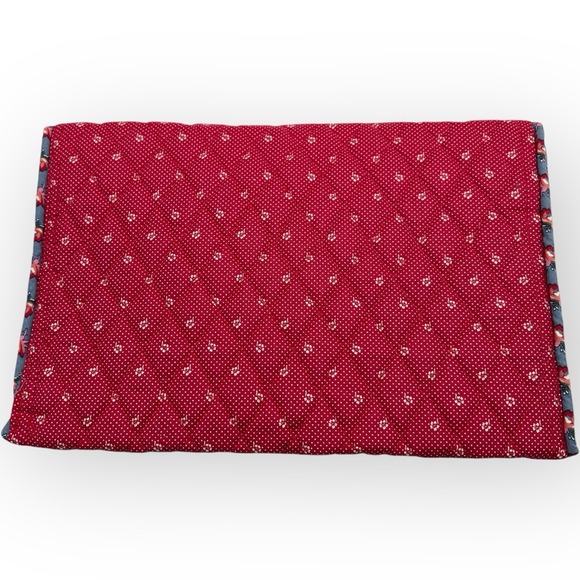 Vera Bradley Rose Portfolio Cover And Eyeglasses Case Vintage Rare Red Blue - Picture 11 of 13